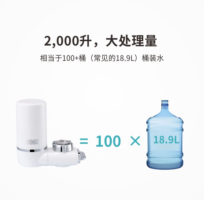 凈易陶瓷膜水質(zhì)凈化器家用廚房水龍頭凈水器凈化量大，可處理2000升水