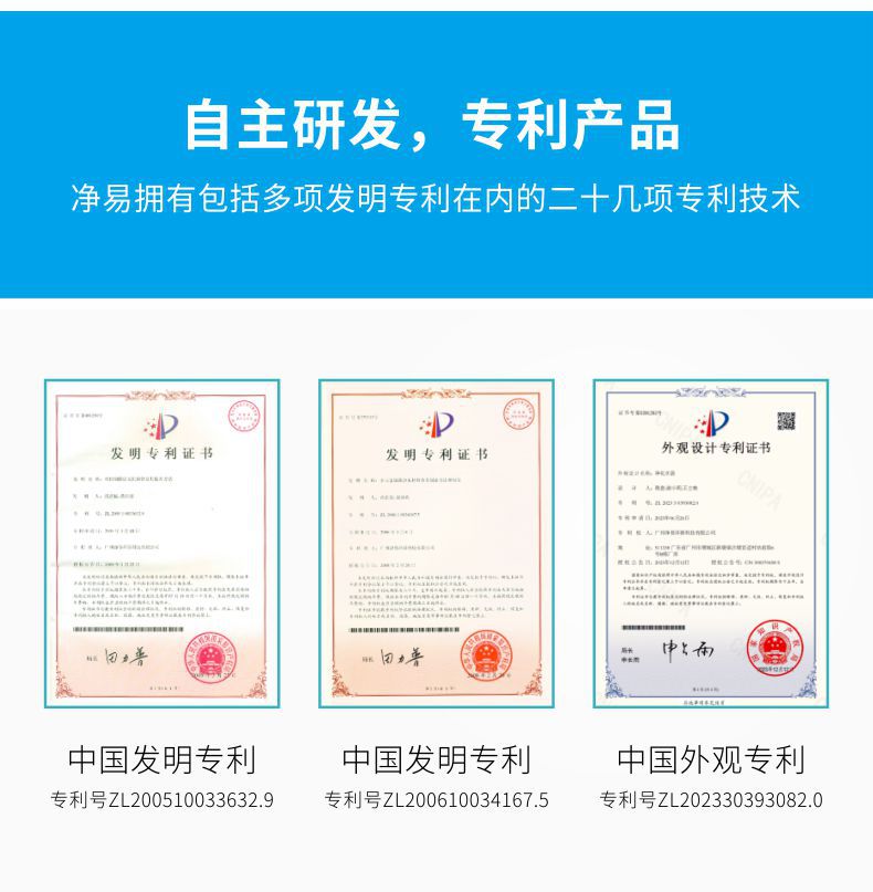 凈易單兵戶外便攜式應急凈水器專利證書