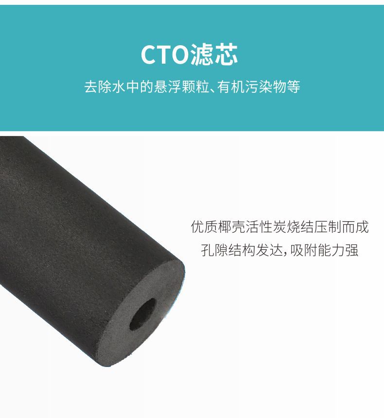 凈易軍用戶外便攜式應急凈水器凈化原理第3級-CTO濾芯